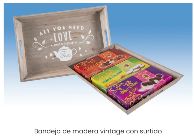 27- BANDEJA MADERA CON SURTIDO DE NAVIDAD